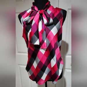 Stylish Pink Plaid Women's Top